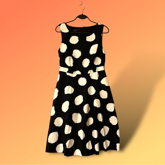 Talbots Black & White Polka Dot Dress - Picture 1 of 16
